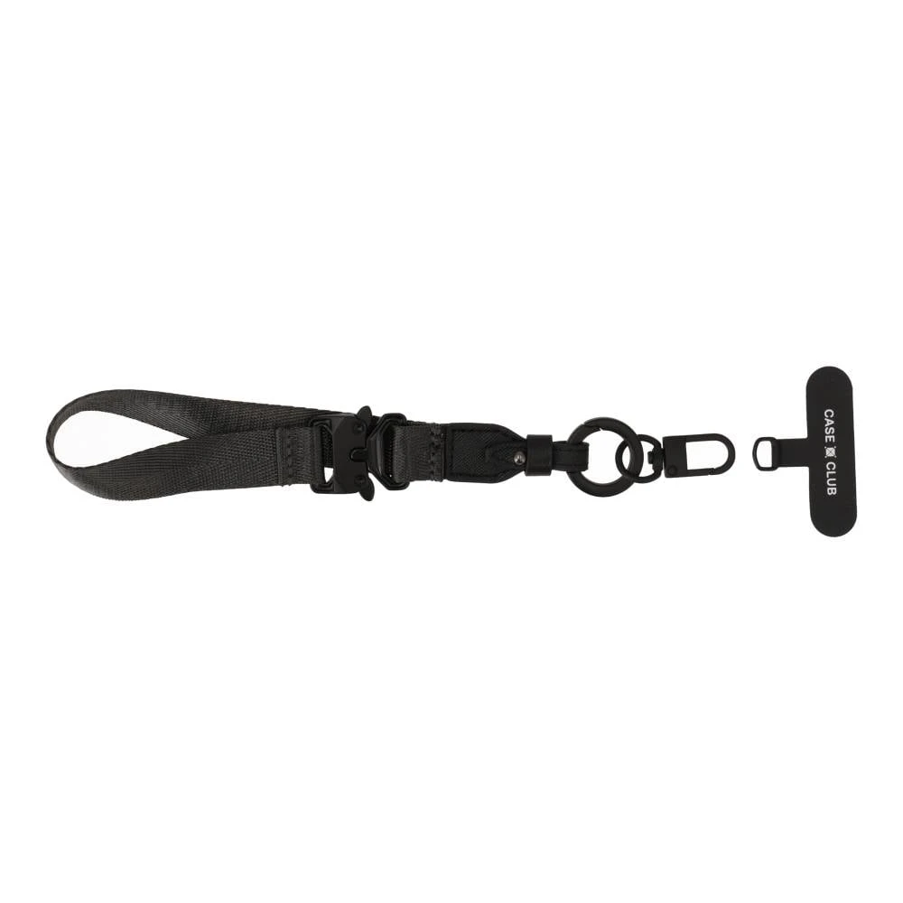 black/grey crossbody 2 in 1 lanyard